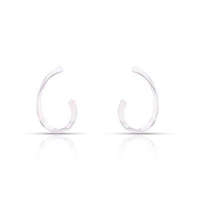 C-shaped hoop earrings boast a sleek and minimalist design