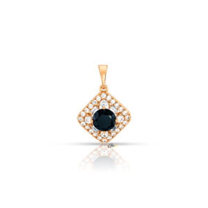 Black Diamond Shine Pendant - ELEGANT 81 features a synthetic black diamond, surrounded by sparkling clear stones