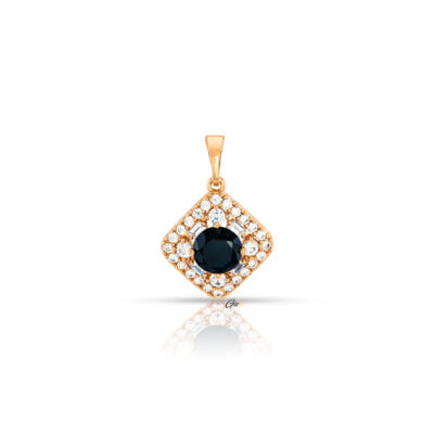 Black Diamond Shine Pendant - ELEGANT 81 features a synthetic black diamond, surrounded by sparkling clear stones