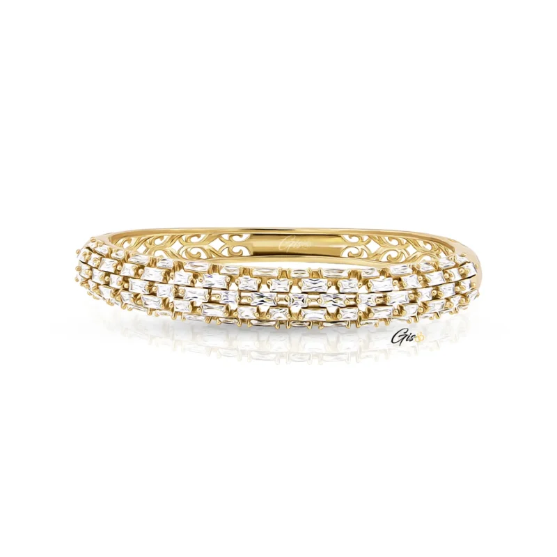 Bracelet rigide Or 18 carats avec Diamant CZ