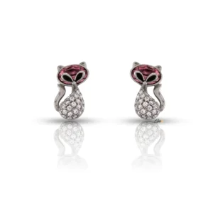 Gisoo Jewels Bijoux boucles d'oreilles qui ressemblent à un renard imitent l'éclat des diamants roses