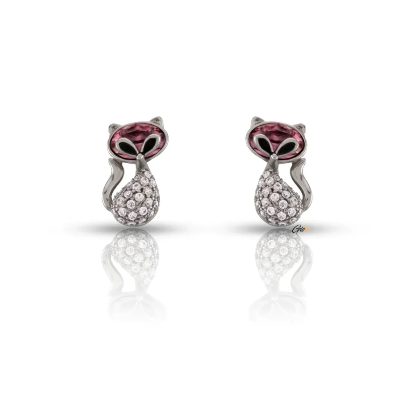 Gisoo Jewels Bijoux boucles d'oreilles qui ressemblent à un renard imitent l'éclat des diamants roses