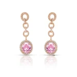 Gisoo Jewels Bijoux Pendants d'oreilles en or 18 carats, sertis de magnifiques diamants roses CZ