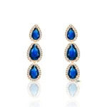 Gisoo Jewels Bijoux Suisses Boucles d'oreilles Cascade Saphir - ÉLÉGANCE 66. en saphirs bleus cz et diamants cz