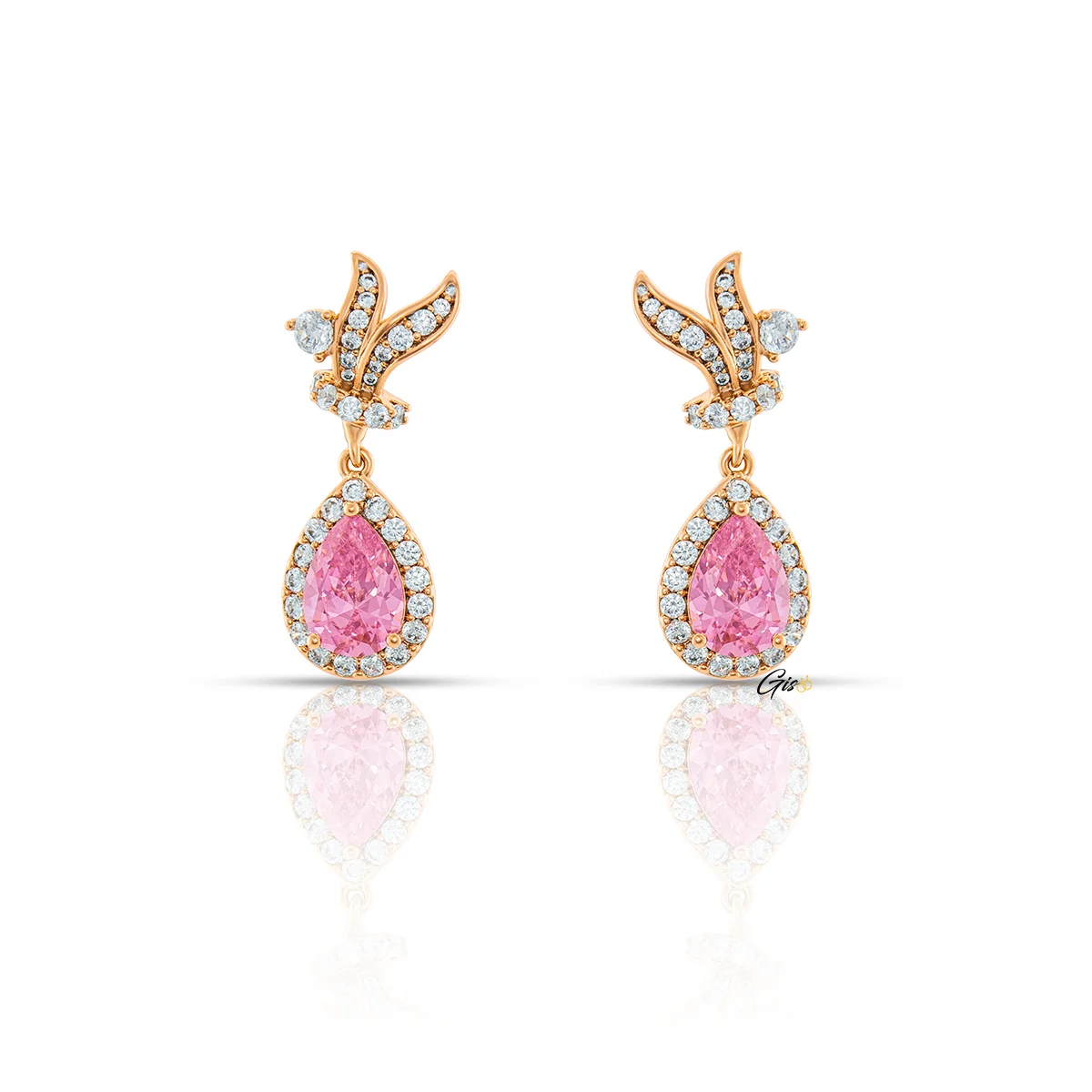 Gisoo Jewels Bijoux Suisses Boucles d'oreilles Rose Élysée - ÉLÉGANCE 55