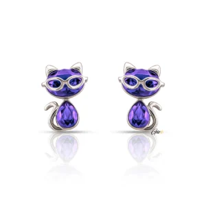 Gisoo Jewels Bijoux Suisses Boucles d'oreilles Chat Stylé – CRISTAL 664