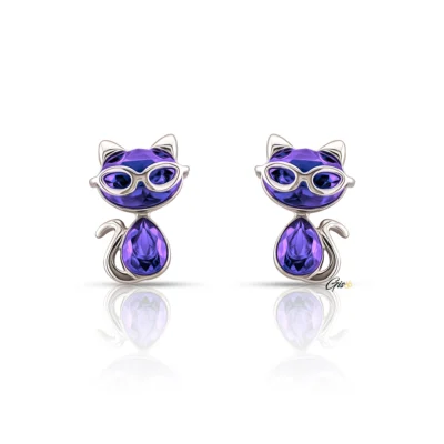 Gisoo Jewels Bijoux Suisses Boucles d'oreilles Chat Stylé – CRISTAL 664